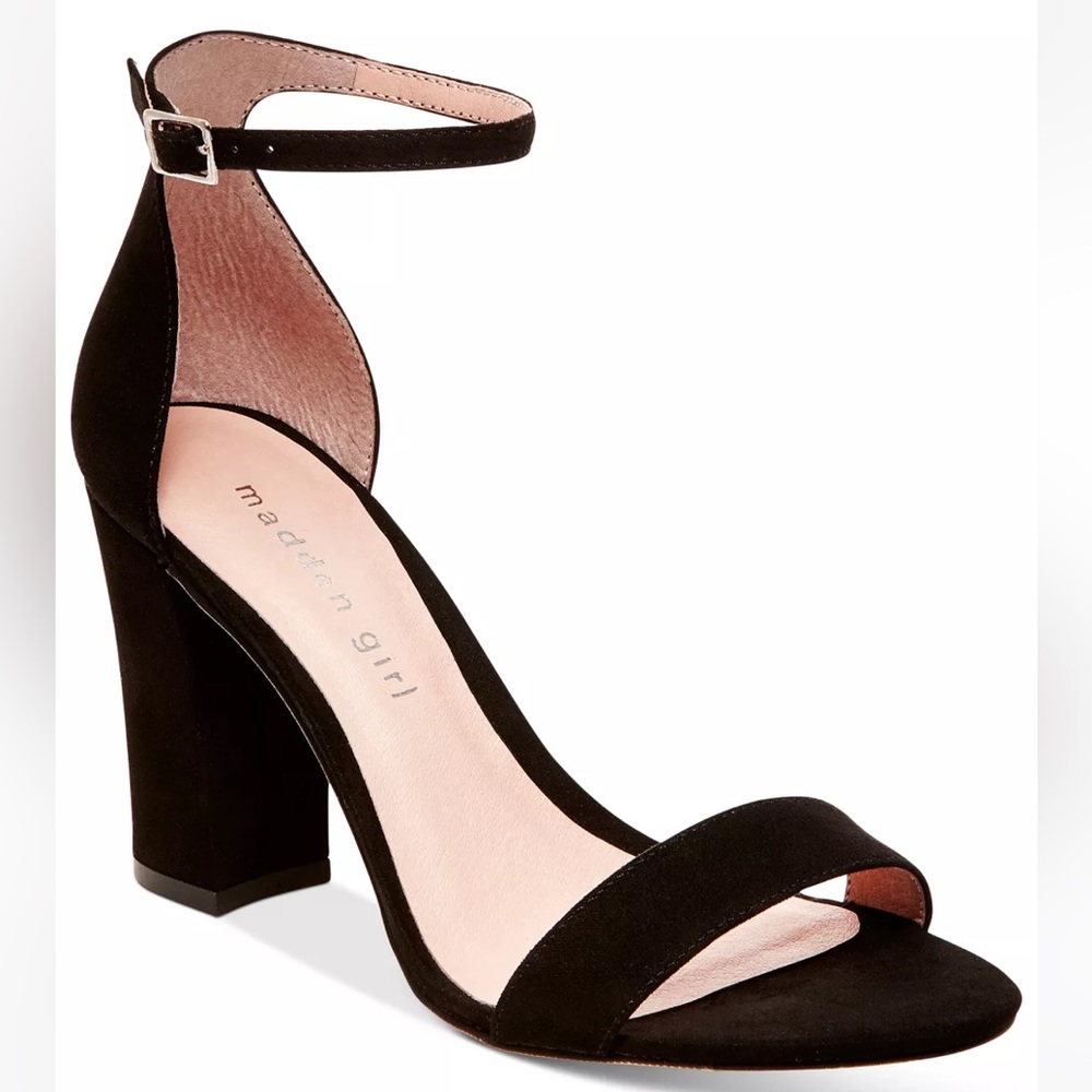 Madden Girl Suede Black Block Heel